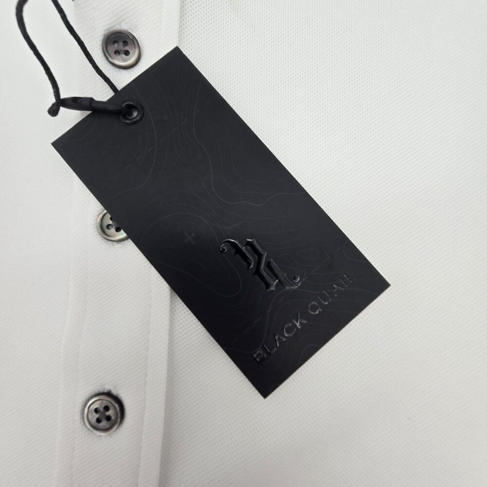 NEW Black Quail Men's Polo Shirt Size 3X Solid White - Picture 7 of 10